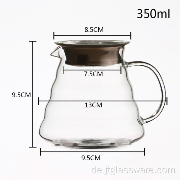 Hitzebeständiger Kaffeekrug mit Sieb aus Glas